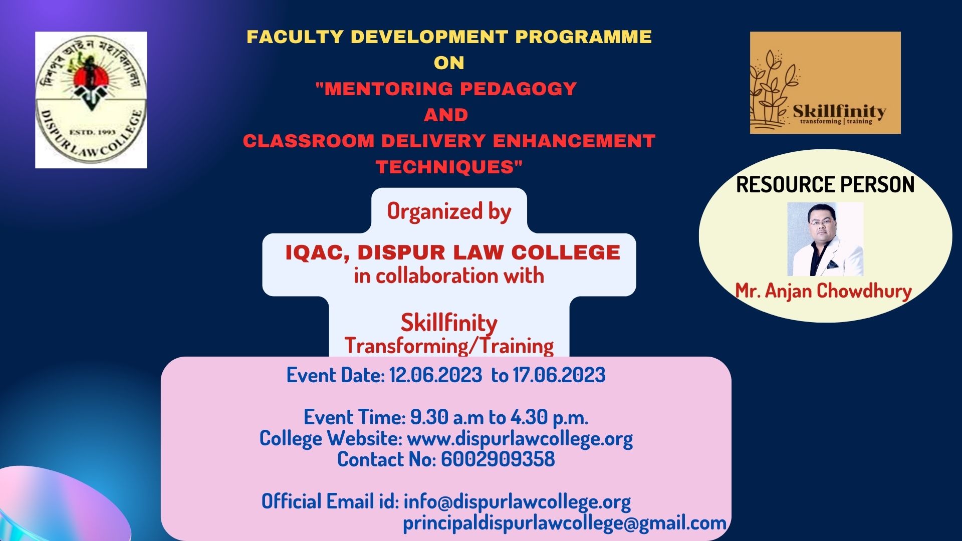 Faculty Development Programme on Mentoring Pedagogy and Classroom Delivery Enhancement Techniques