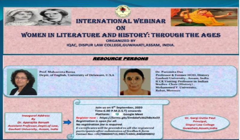 International Webinar on Women in Literature and History Through Ages