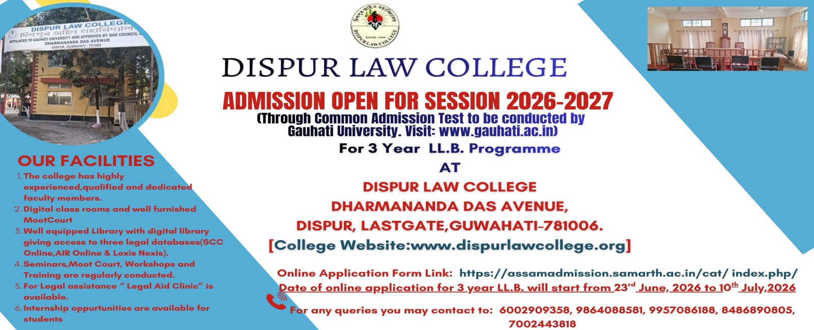 3 Year LL.B. Admission for the session 2026-2027